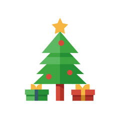 christmas tree with gift boxes