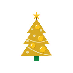 christmas tree with golden star