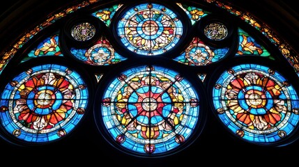 Magnificent Stained Glass Rose Window in Gothic Architecture