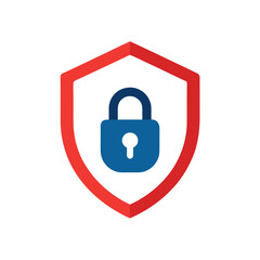 red padlock icon on white background