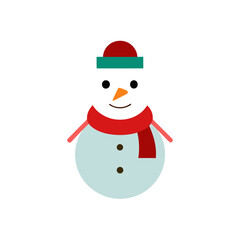 snowman with red hat and scarf