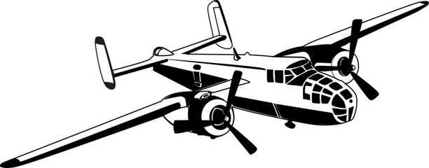 World war military bomber plane B-25 