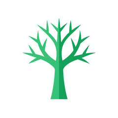 green tree isolated on white