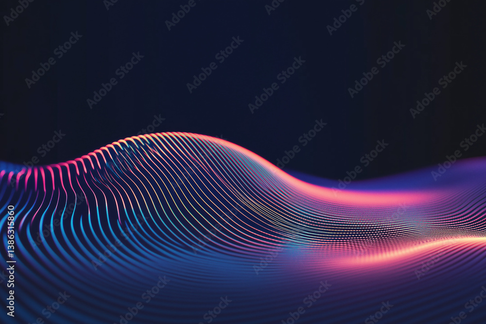 Poster abstract wave form: an abstract, mesmerizing display of interconnected lines and waves undulates wit