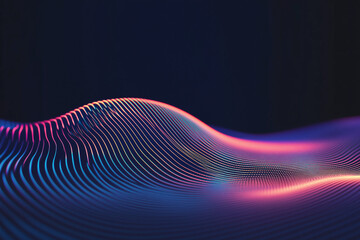 Abstract Wave Form: An abstract, mesmerizing display of interconnected lines and waves undulates with a captivating blend of vibrant hues.