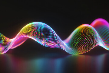 Vibrant Luminescence: An eye-catching display of a fluid, multicolored wave form that glows, generating an engaging and futuristic aesthetic.