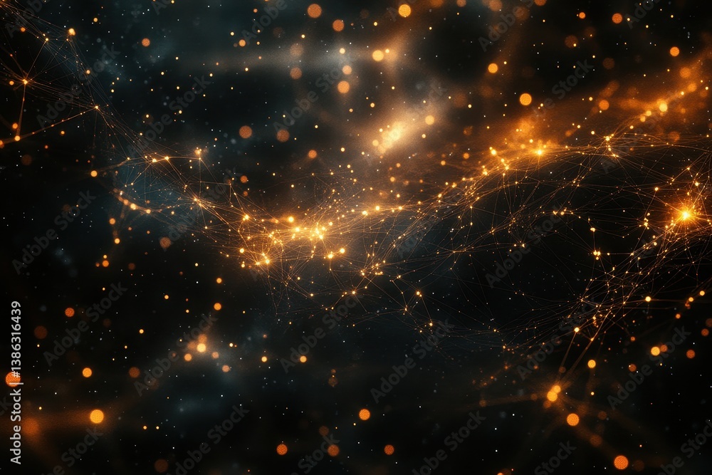 Leinwandbilder Swirling patterns of light and energy create a mesmerizing visual experience in a dark, cosmic background at twilight