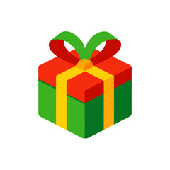 green gift box with ribbon