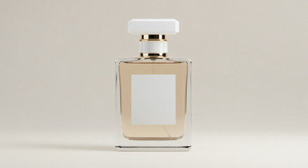 Elegant Perfume Bottle Mockup Amber Glass with White Cap