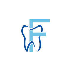 Tooth And Initial Letter F Logo Design 005