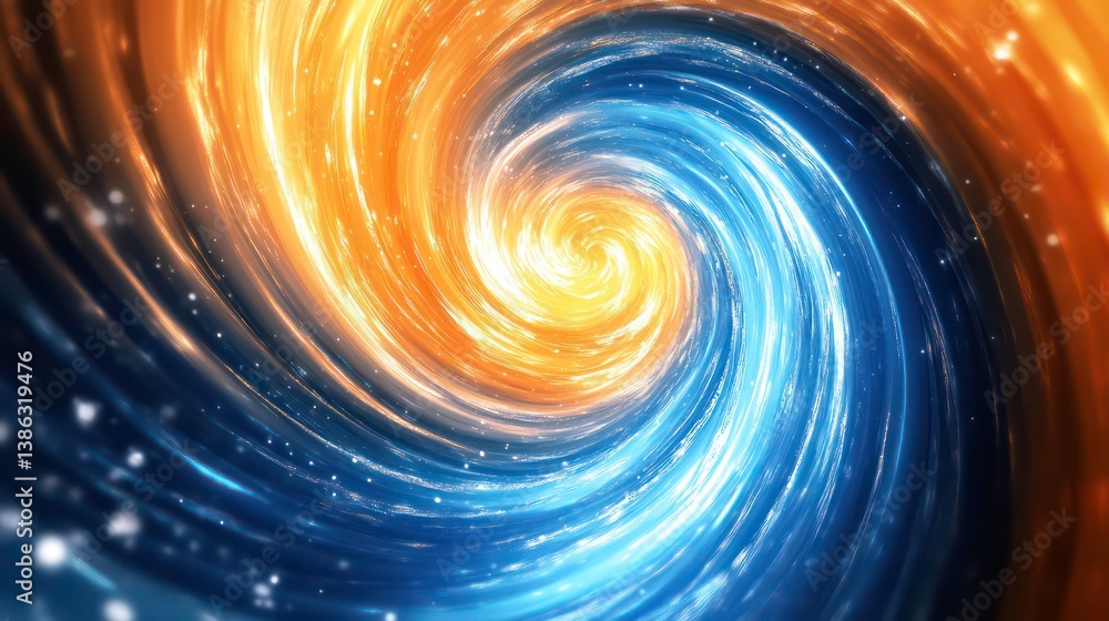 Canvas Prints vibrant abstract color splash swirl in blue and orange - dynamic artistic background for creative de