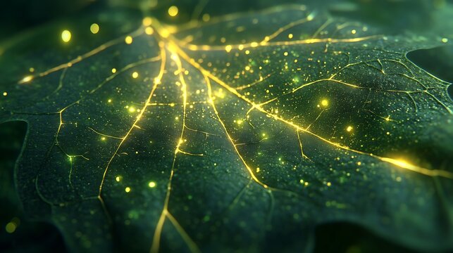 Close up of leaf vein transporting water ultra detailed microscopic view of xylem phloem glowing capillary action photorealistic cell wall high fidelity texture natural soft lighting flawless depth of