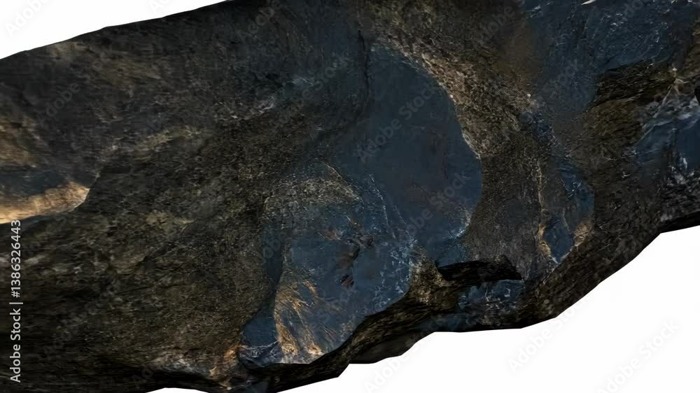 Poster detailed close-up of a metallic rock surface highlighting unique textures and patterns found in natu
