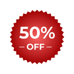 50 percent off discount circle red vector
Vector icon discount, promotion, sale circle
