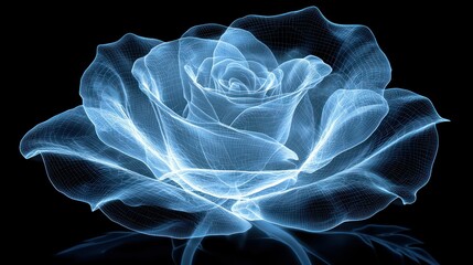 Fototapeta premium Ethereal Blue Rose: A Digital Masterpiece