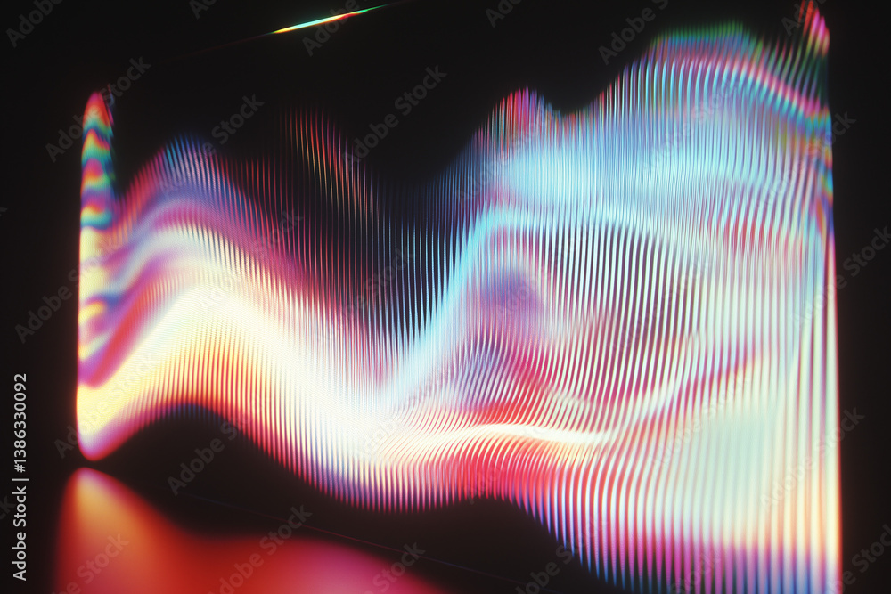 Poster digital light wave: a captivating display of light, artfully arranged to create flowing, vibrant wav