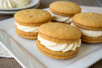 Cake-like cookie sandwiches with cream filling