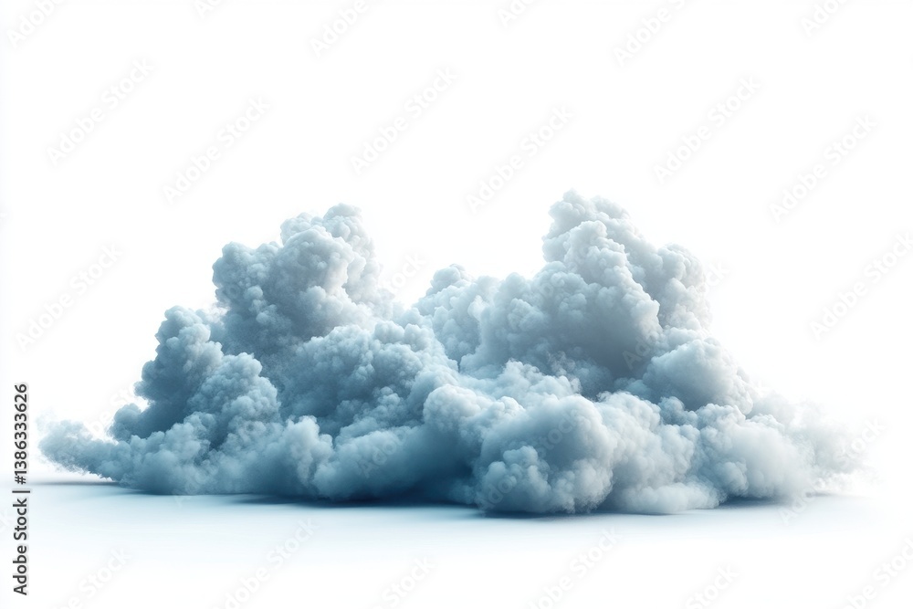 Aufkleber fluffy white clouds softly scattered across a bright blue sky during midday creating a serene and tr
