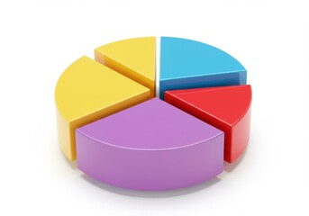 Obraz premium Colorful pie chart with five segments isolated on white background for data representation purposes