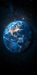 Fototapeta premium Beautiful Earth: Digital Art of Our Blue Planet in the Cosmos