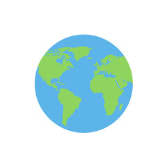 Obraz premium Simplified Earth: A simple, eye-catching illustration of planet Earth, highlighting its continents and oceans, perfect for conveying concepts of global awareness and environmental consciousness.