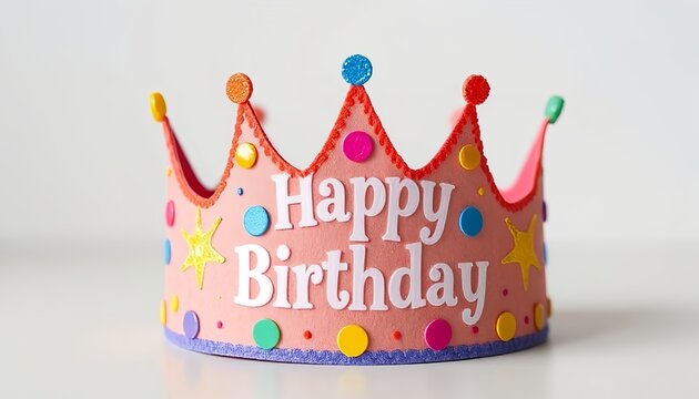 happy birthday hat  crown on the white backgrownd ai generated