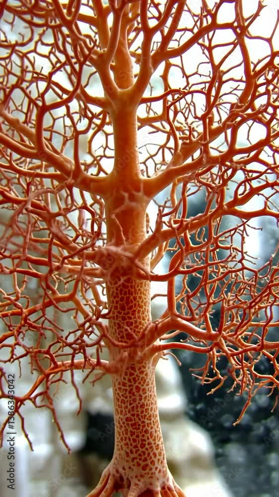 Poster stunning close-up view of an intricate tree structure showcasing detailed branches and textures in a