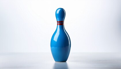 blue glass vase on white background
