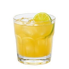 Icy Cold Citrus Drink with Lime Wedge.