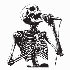 Singing Skeleton Image vector. Singing Skeleton Stock Illustrations