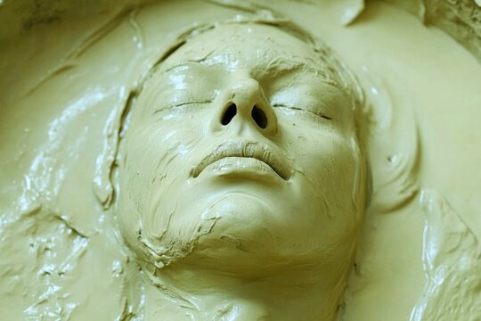 Horror aesthetics. Surreal horror. Drowning in mud - nightmares, bad dreams: abstract image of individual status. Metaphorical drowning in mud awareness of fear and despair. Emotional distr.