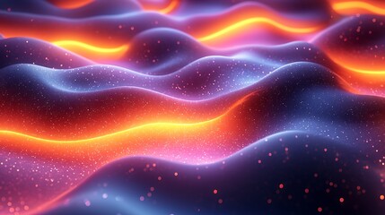 Vibrant abstract 3D vector waves intertwining dynamically, sharp edges, glowing neon, deep shadows, ultra-HD, smooth gradients