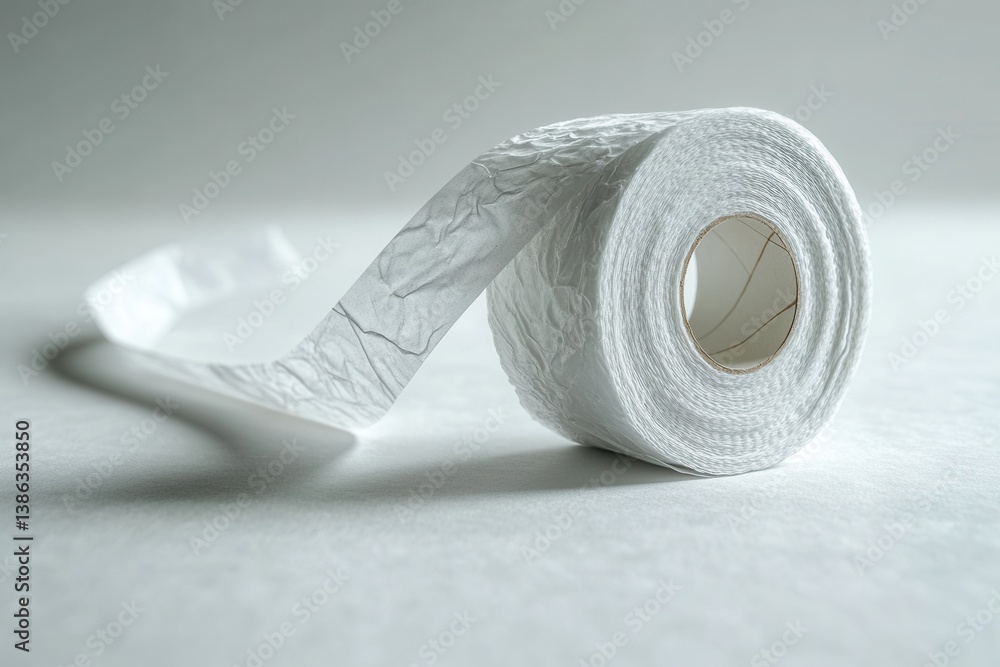 Aufkleber white decorative tape with a textured design lies elegantly on a light surface, showcasing its intri