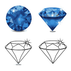 Fototapeta premium Sparkling Gemstones: A quartet of radiant gemstones, showcasing a vibrant gemstone in intricate detail, exuding timeless elegance and allure.