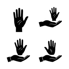 Hand Gestures: A graphic compilation presents a series of stylized hand gestures, each showcasing a distinct pose for visual communication.