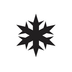 Emblematic Snowflake: A sleek, symmetrical, graphic representation of a snowflake. Capturing winter's chill in a stylish icon.