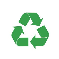 Eco-Friendly Icon: A vivid green recycling symbol, a visual promise of environmental stewardship, promotes a cycle of sustainability and a cleaner planet.
