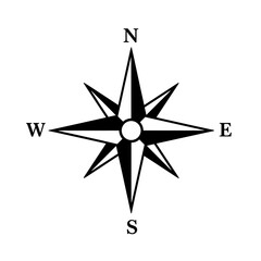 Navigational Compass Rose: A graphic compass rose indicates cardinal directions, serving as a timeless symbol for navigation, direction, and exploration.