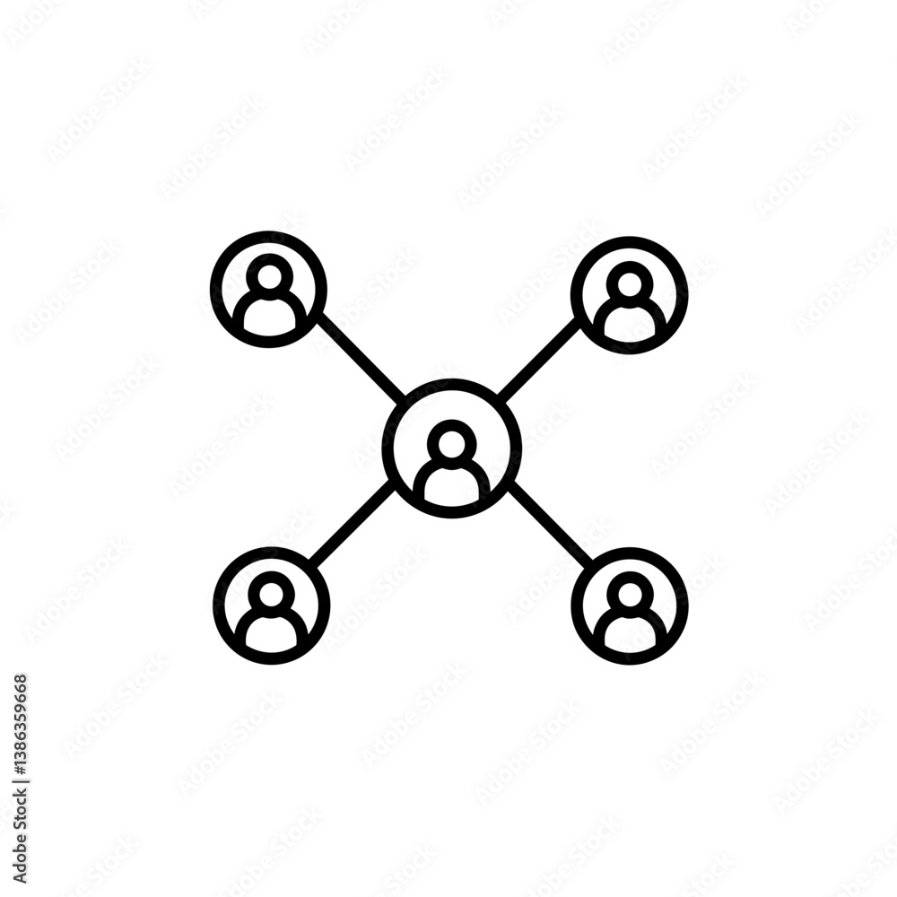 Poster digital network: a minimalist design of interconnected nodes representing networking, communication,