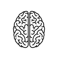 Fototapeta premium The Mind's Eye: A starkly minimalist line drawing of the human brain, rendered with precision, highlighting the complexities of thought and the wonders of the mind.