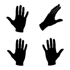 Hand Gestures Illustration: Artistic rendering of hands displaying different open-palm gestures, created to communicate, and express various states and sentiments.