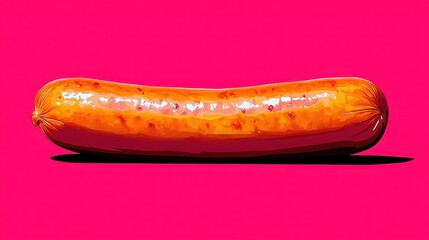 Grilled sausage, pink background, food photography, website banner