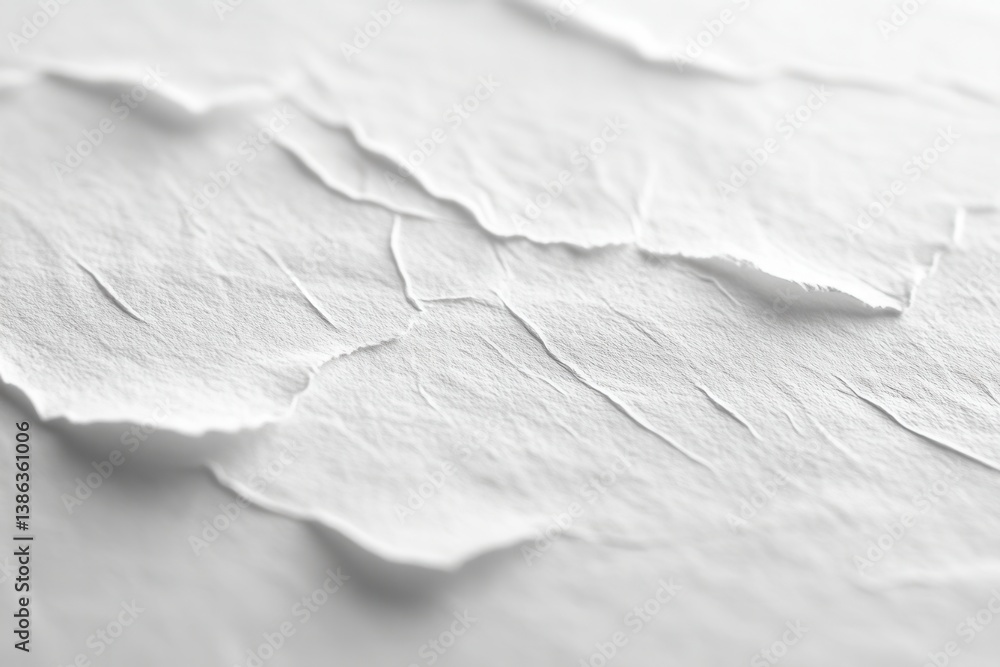 Poster Textured white paper with wave patterns creates an elegant backdrop for artistic projects or design applications in a minimalistic setting