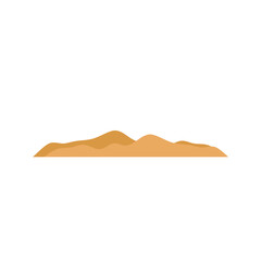 Brown mountain. Beautiful natural landscape and terrain. Climbing and hiking. Flat vector illustration.