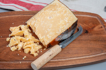 Cheese collection, old matured Austrian cow cheese alpenberger, made in Tirol, Austria