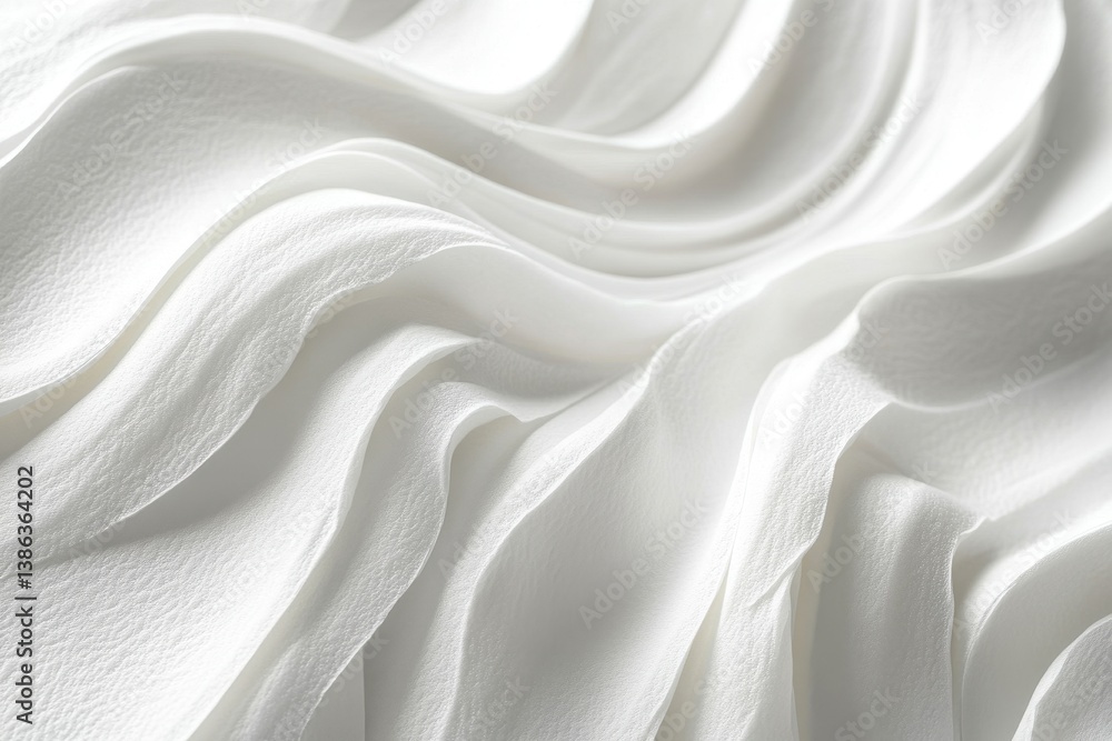 Poster Textured white paper with wave patterns creates an elegant backdrop for artistic projects or design applications in a minimalistic setting