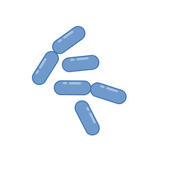 Diplobacillus bacteria morphology. Vector illustration in flat style.