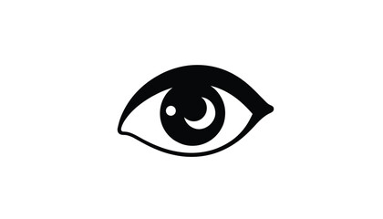 Obraz premium Abstract eye illustration with a black outline on white background 