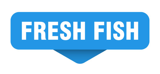 fresh fish sticker. fresh fish sign on transparent background