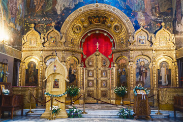 Obraz premium Interiors Of St.Nicholas Church In Russian Style